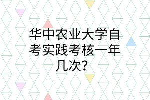 华中农业大学自考实践考核一年几次？