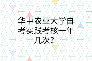 华中农业大学自考实践考核一年几次?